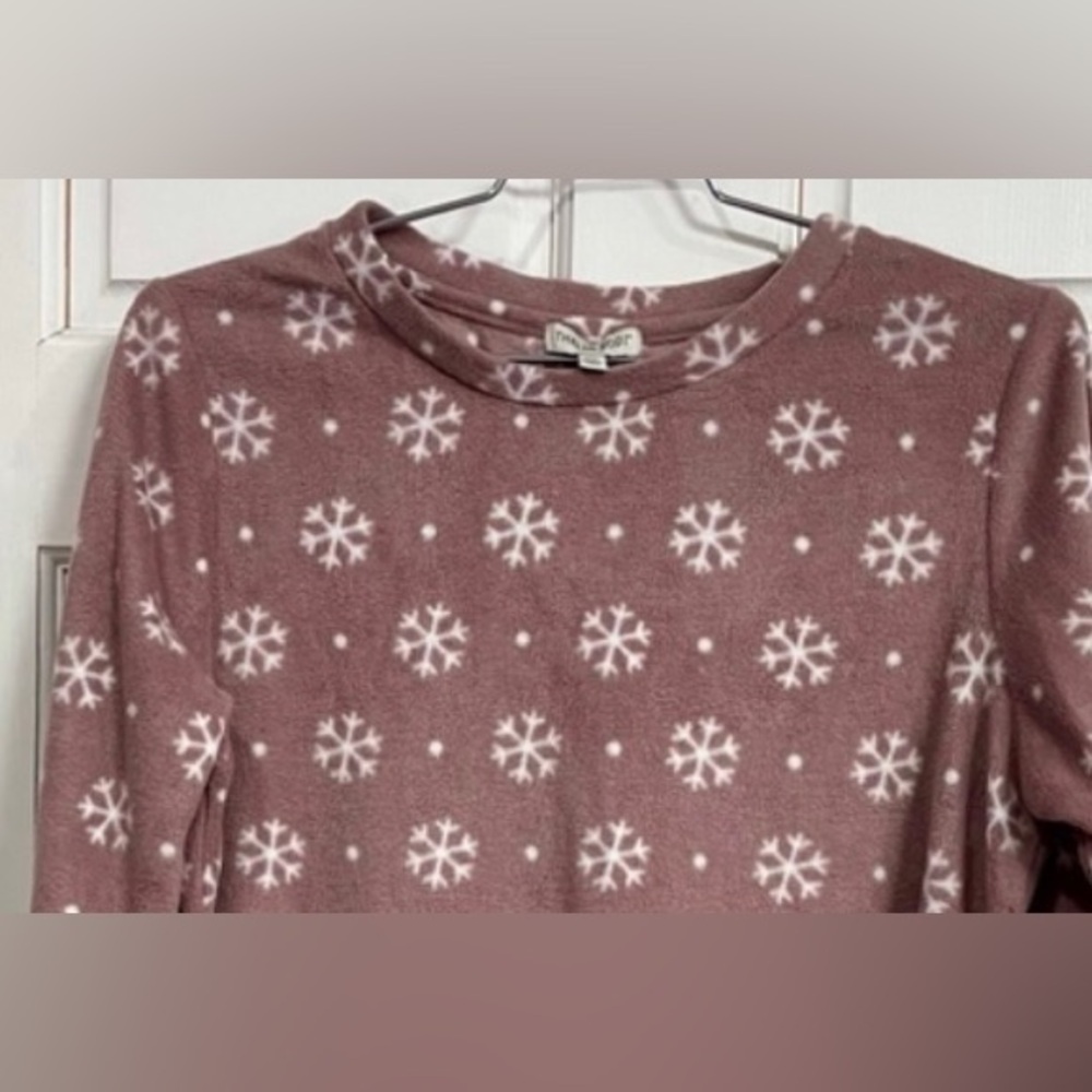 THALIA SODI 3piece fleece pajama set Snowflake size L NWOT - Picture 4 of 7